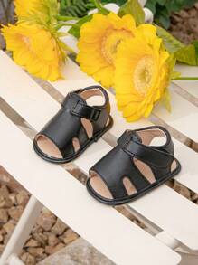 夏季婴儿休闲百搭露趾凉鞋 - 黑色 - 查看 2