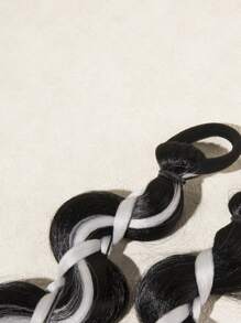 2pcs Two Tone Long Synthetic Hair Tie - Multicolor - View 3
