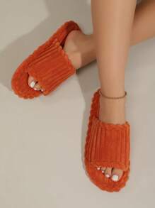 女性極簡風格毛茸茸時尚室內家居拖鞋