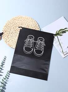 3件装黑色抽绳便携鞋袋，旅行收纳整理包，无纺布材质，防水口袋，适合学生、学校用品、鞋子配件、鞋盒、鞋子收纳袋、鞋袋、房间用品、鞋子收纳、鞋子整理盒、抽绳鞋袋，适用于运动鞋、健身鞋、拖鞋、跑步鞋等，旅行收纳整理包，抽绳鞋袋，鞋套，防尘，男女通用，旅行必备，邮轮必备，度假必备。 - 黑色 - 查看 7