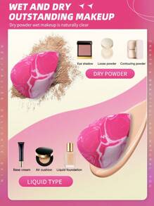 2pcs Makeup Sponges, Suitable For Face Setting And Makeup Application - Multicolor - View 2
