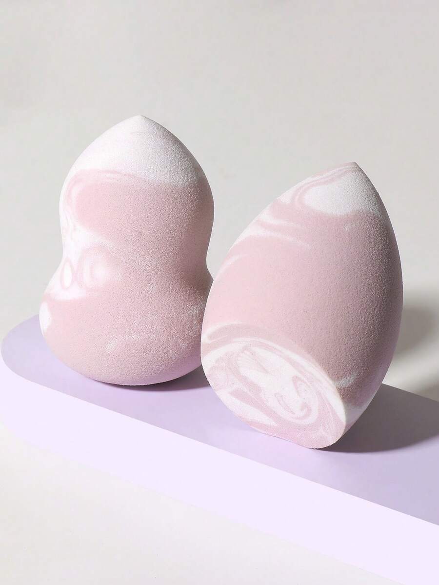 2pcs Makeup Sponges, Suitable For Face Setting And Makeup Application - Multicolor - View 1