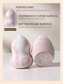 2pcs Makeup Sponges, Suitable For Face Setting And Makeup Application - Multicolor - View 2