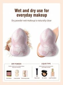 2pcs Makeup Sponges, Suitable For Face Setting And Makeup Application - Multicolor - View 5