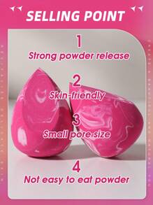 2pcs Makeup Sponges, Suitable For Face Setting And Makeup Application - Multicolor - View 4