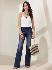 SHEIN Frenchy Áo khoác và áo lót dành cho xe tăng nữ Trọn gói màu trơn Giải trí - trắng - Xem 7