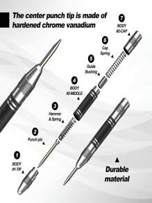 1套碳鋼自動中心打孔器帶可調張力現代重型彈簧鋼中心孔打孔器