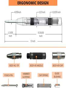 1套碳鋼自動中心打孔器帶可調張力現代重型彈簧鋼中心孔打孔器