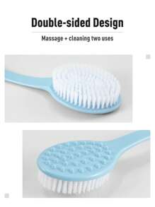 Double-sided Back Massage And Cleaning Brush - Baby Blue - View 5