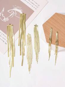 4入組創意鏈條流蘇吊墜適合女士DIY首飾製作 - 金黃色 - 查看 1