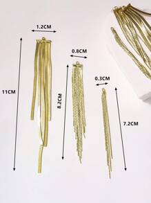 4入組創意鏈條流蘇吊墜適合女士DIY首飾製作 - 金黃色 - 查看 4