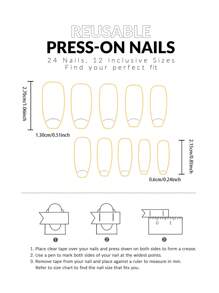 24 szt. Długie trumny 3D Rhinestone Decor Fałszywe paznokcie i 1 arkusz taśmy i 1 szt. Pilnik do paznokci