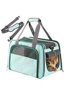 1 pieza Bolsa portadora para mascota portátil para perro para exterior - Celeste - Ver 1