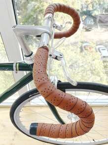 2pcs Hollow Out Rubber Anti-slip Handlebar Tape For Road Bike - Brown - View 1