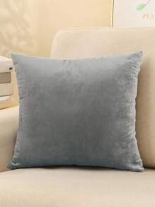 2pcs Solid Cushion Cover Without Filler, Simple Grey Throw Pillow Cover, For Sofa, Couch - Grey - View 2