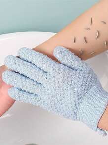 1 Găng Tay Tắm Tẩy Tế Bào Chết Màu Xanh, Tối Giản Acrylic Tẩy Da Chết Cơ Thể Cho Phòng Tắm - Màu xanh lam - Xem 1