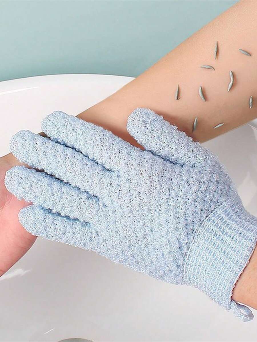 1 Găng Tay Tắm Tẩy Tế Bào Chết Màu Xanh, Tối Giản Acrylic Tẩy Da Chết Cơ Thể Cho Phòng Tắm - Màu xanh lam - Xem 1
