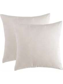 2入組素色靠墊套不附帶墊芯簡約風素色織物裝飾靠墊套適用於沙發 - 白色 - 查看 5