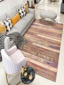 1PC Vân Gỗ Thảm Vintage Polyester Sàn Trang Trí Nhà Cửa - Nhiều màu - Xem 2