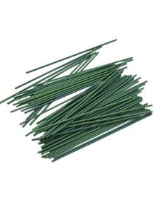 DUWEN 10入組/套30/40cm現代鐵人造花棒,極簡綠色擬真花金屬絲莖適用於DIY - 軍綠色 - 查看 3