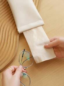 1pc Letter Graphic Glasses Storage Bag,Boho Vibes - Beige - View 3