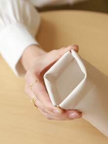 1pc Letter Graphic Glasses Storage Bag,Boho Vibes - Beige - View 7