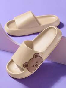Mujer Chanclas con diseño de oso de dibujos animados con banda única preppy exterior EVA