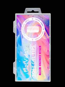 240入組長方形透明啞光2合1亞克力假指甲延伸尖頭，升級你的造型，適用於家居DIY美甲沙龍，壓克力指甲用品 - 無色 - 查看 2