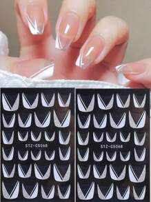 2sheets Glitter Nail Art Sticker Nail Stickers DIY Nails Nail Supplies - Multicolor - View 2