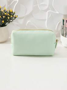 1pc PU Square Makeup Bag - Mint Green - View 3