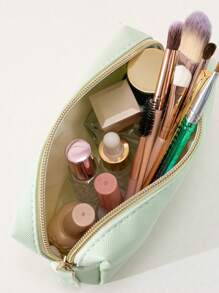 1pc PU Square Makeup Bag - Mint Green - View 6