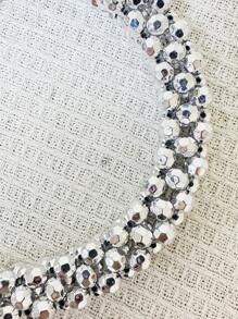 Túi xách mini đính cườm mùa hè Ví nữ rỗng - Bạc - Xem 8