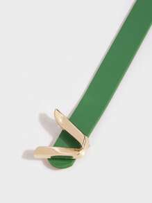 1 件女士字母扣时尚百搭腰带，适用于夏季、秋季、万圣节等场合的服饰装饰 - 綠色 - 查看 3