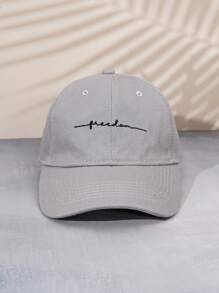 1入組中性Y2K風格刺繡“自由”棒球帽，可調節遮陽戶外休閒帽，適用於春秋旅遊、海灘度假、男士遮陽帽、網格青年帽 - 灰色 - 查看 2