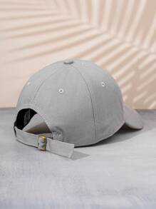 1入組中性Y2K風格刺繡“自由”棒球帽，可調節遮陽戶外休閒帽，適用於春秋旅遊、海灘度假、男士遮陽帽、網格青年帽 - 灰色 - 查看 3