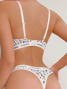 Set de lencería con estampado de letra - Blanco - Ver 2