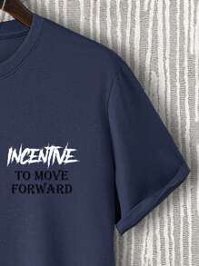 Manfinity EMRG 男士宇航員和字母圖形T恤 - 藏蓝色 - 查看 4