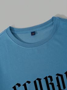 Manfinity LEGND 男士標語圖案T恤和短褲 - 彩色 - 查看 6