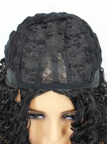 Peluca sintética medio rizado - Negro - Ver 7