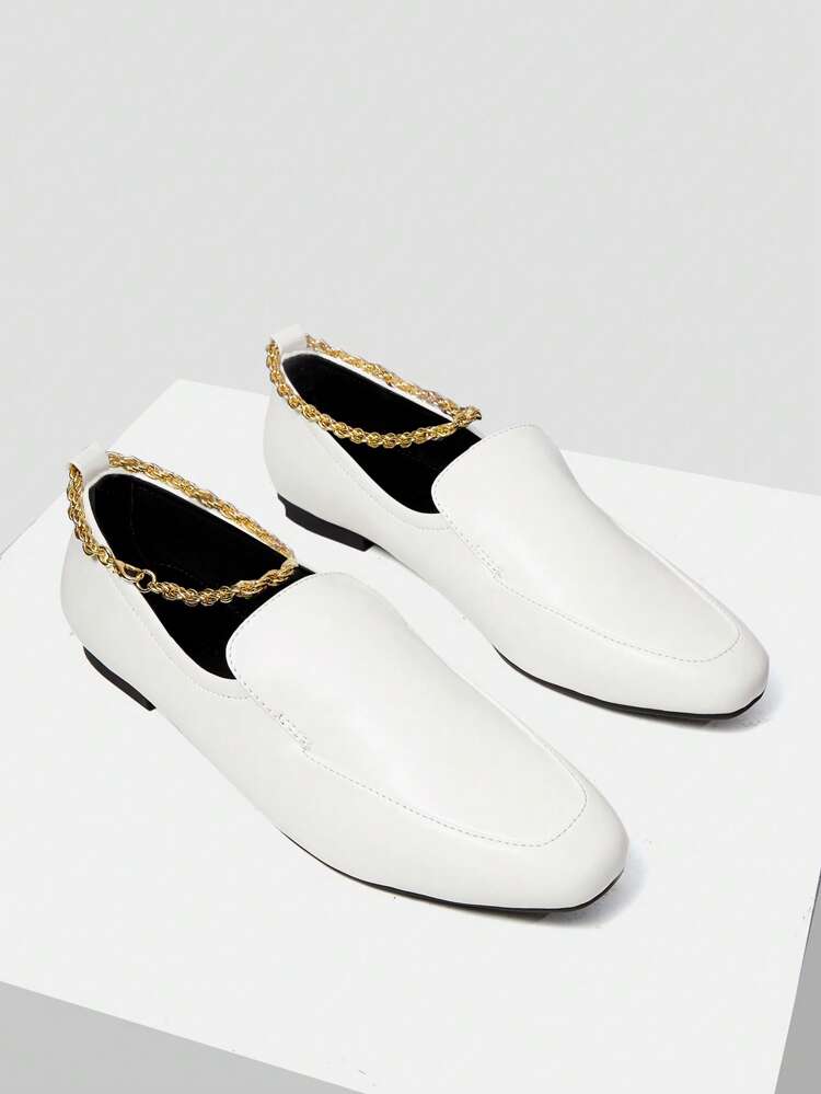 CHAIN DETAIL LOAFERS