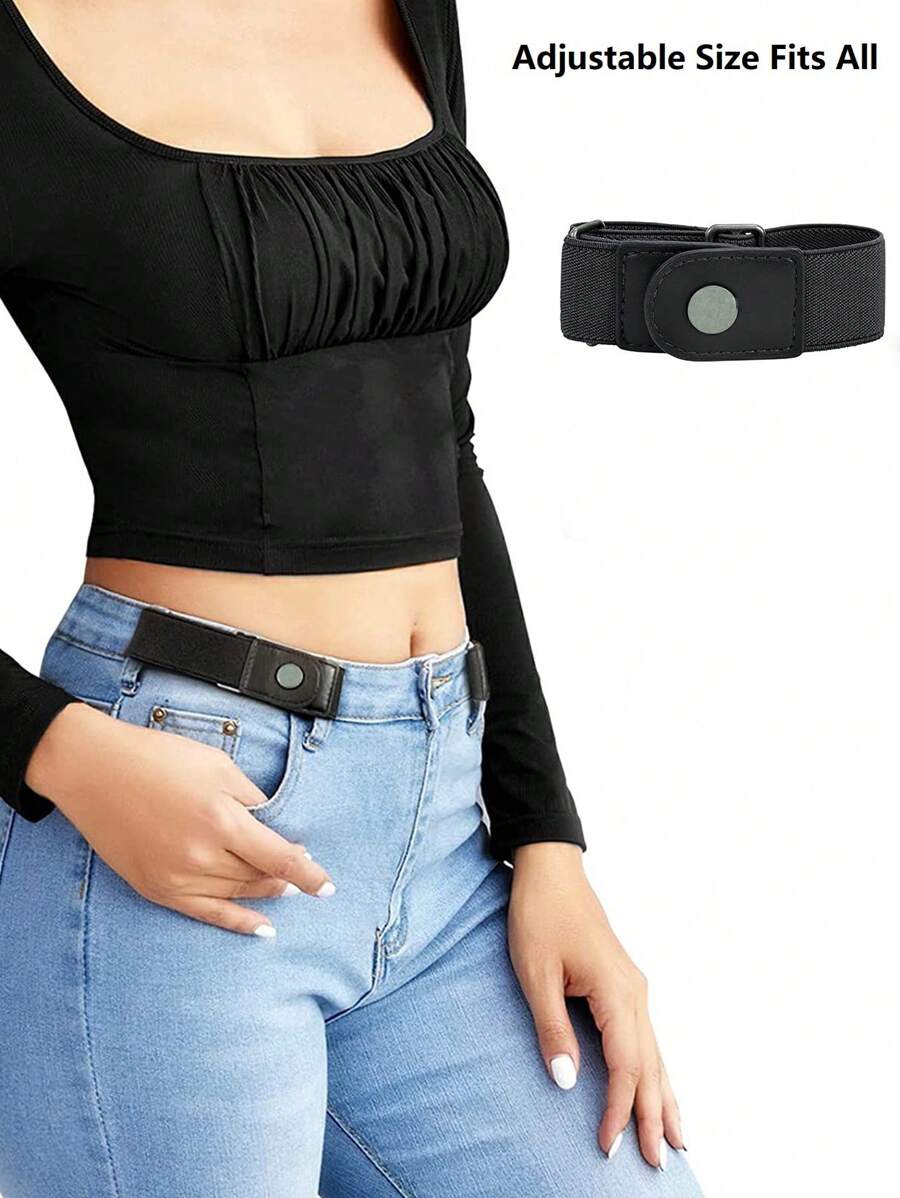 Cinturón elástico pecho con fruncido - Negro - Ver 1