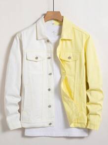 Manfinity EMRG Men Cotton Two Tone Denim Jacket Without Tee - Multicolor - View 1