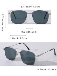 1 Cặp Nam Gọng Hình Học Kính Trên Thanh Thời Trang Cho Ngoài Trời - Bạc - Xem 3