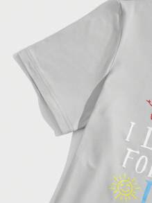 Manfinity Hypemode Áo thun & Áo lót Nam Hoạt hình Slogan Giải trí - Màu Xám nhạt - Xem 4