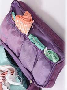 Túi đựng đồ du lịch Tủ quần áo Tủ quần áo Túi vải Vớ Quần lót Túi áo ngực Túi đựng đồ vệ sinh cá nhân có ngăn và dây kéo, Hộp đựng đồ lót Đồ dùng học tập Vật dụng cần thiết trong ký túc xá đại học để trang trí phòng cho sinh viên Trang trí phòng ngủ - Màu tím  Violet - Xem 6