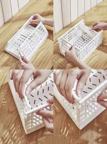 1 Giỏ Đựng Đồ Trang Điểm PP Màu Trắng, Giỏ Đựng Mỹ Phẩm Có Thể Gập Lại Hiện Đại Cho Gia Đình - trắng - Xem 4