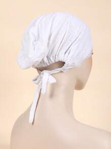 1 件装 女士花卉图案休闲头巾 适合日常生活 帽子 发帽 头巾 情人节 - 白色 - 查看 2