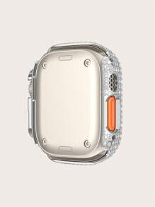 Rhinestone Decor Case Compatible With Apple Watch Ultra - Silver - View 2