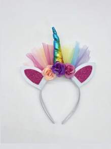 1 cái Băng đô trang trí hình kỳ lân Buồng chụp ảnh & 1 cái Trang trí cánh hoa văn sọc, Đạo cụ tiệc Polyester dễ thương-Băng đô & Trang trí cánh cho bữa tiệc - Nhiều màu - Xem 3