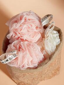 SHEIN 1 件升级版 50 克沐浴沐浴丝瓜络海绵球沐浴露擦洗器家居浴室装饰 - 粉色 - 查看 6